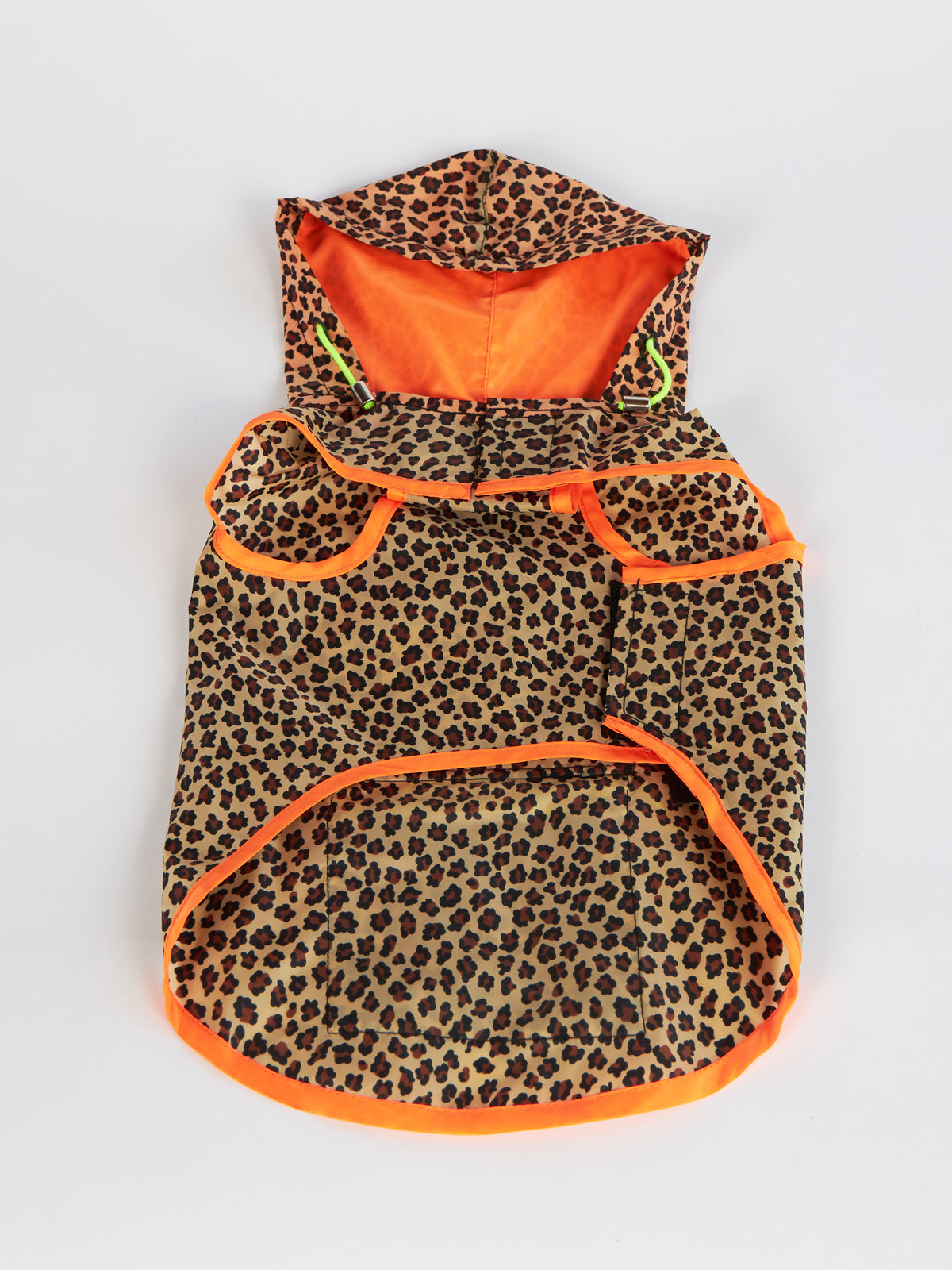 Orange Leopard Print Raincoat